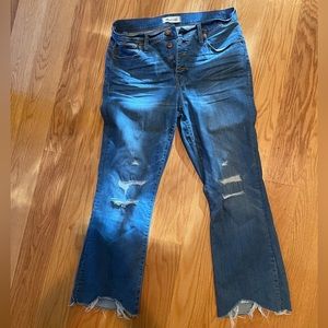 Madewell cali demo boot button fly distressed jean size 30